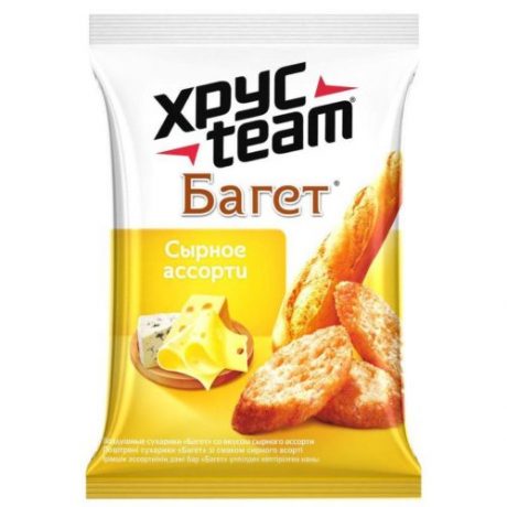 Сухарики Хрустим багет сырное ассорти 60 г